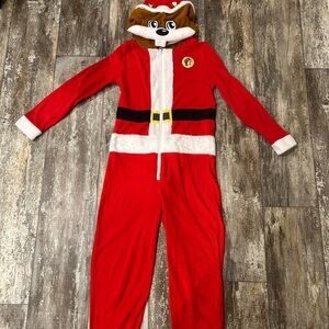 Cozy Red Santa Kids Bodysuit with Hood